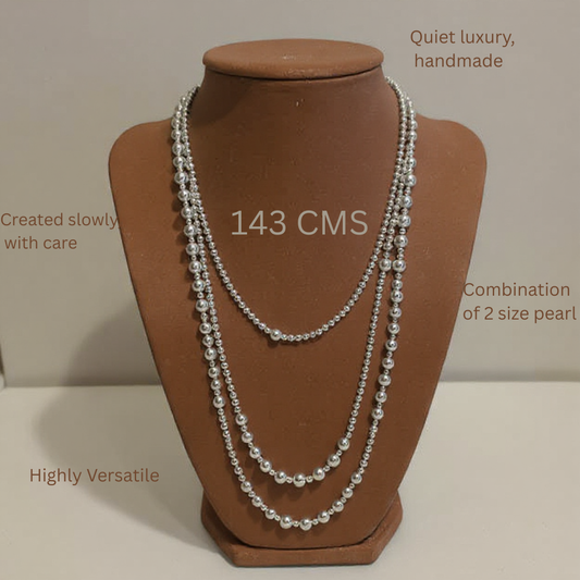 Pure Grace Long White Pearl Necklace