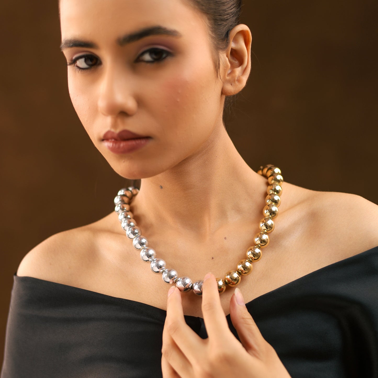 Urban Shine Handmade Silver-Gold Choker