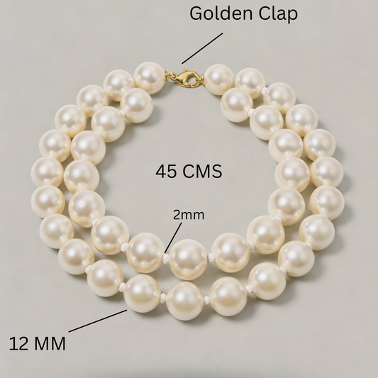 Statement Pearl Necklace with Center Mini Pearl – Handmade Beauty (Without earring)