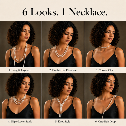 Long Pearl Strand Necklace (59 Inches) – 6-in-1 Multi Style Elegant Pearl Jewelry