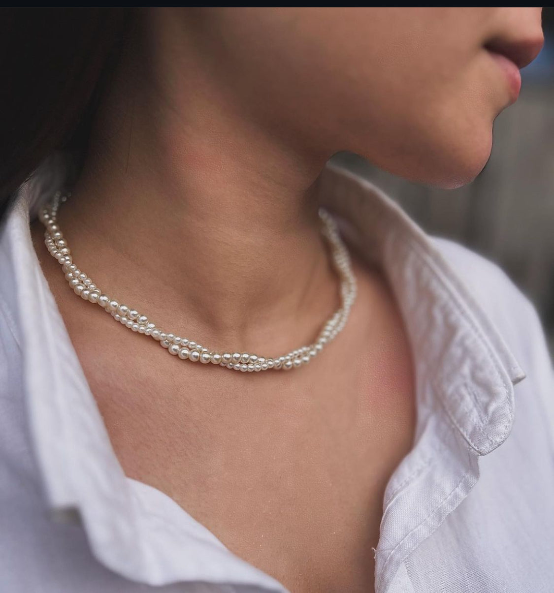 White Pearl Spring Bloom Necklace – Handmade with Love