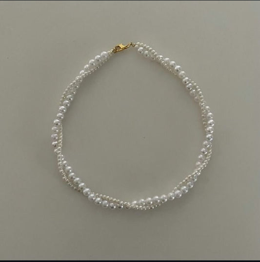 Dual Strand Elegance Pearl Choker