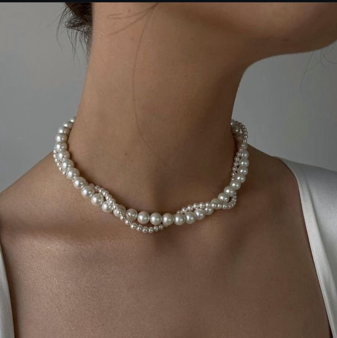 Dual Strand Elegance: Pearl Choker