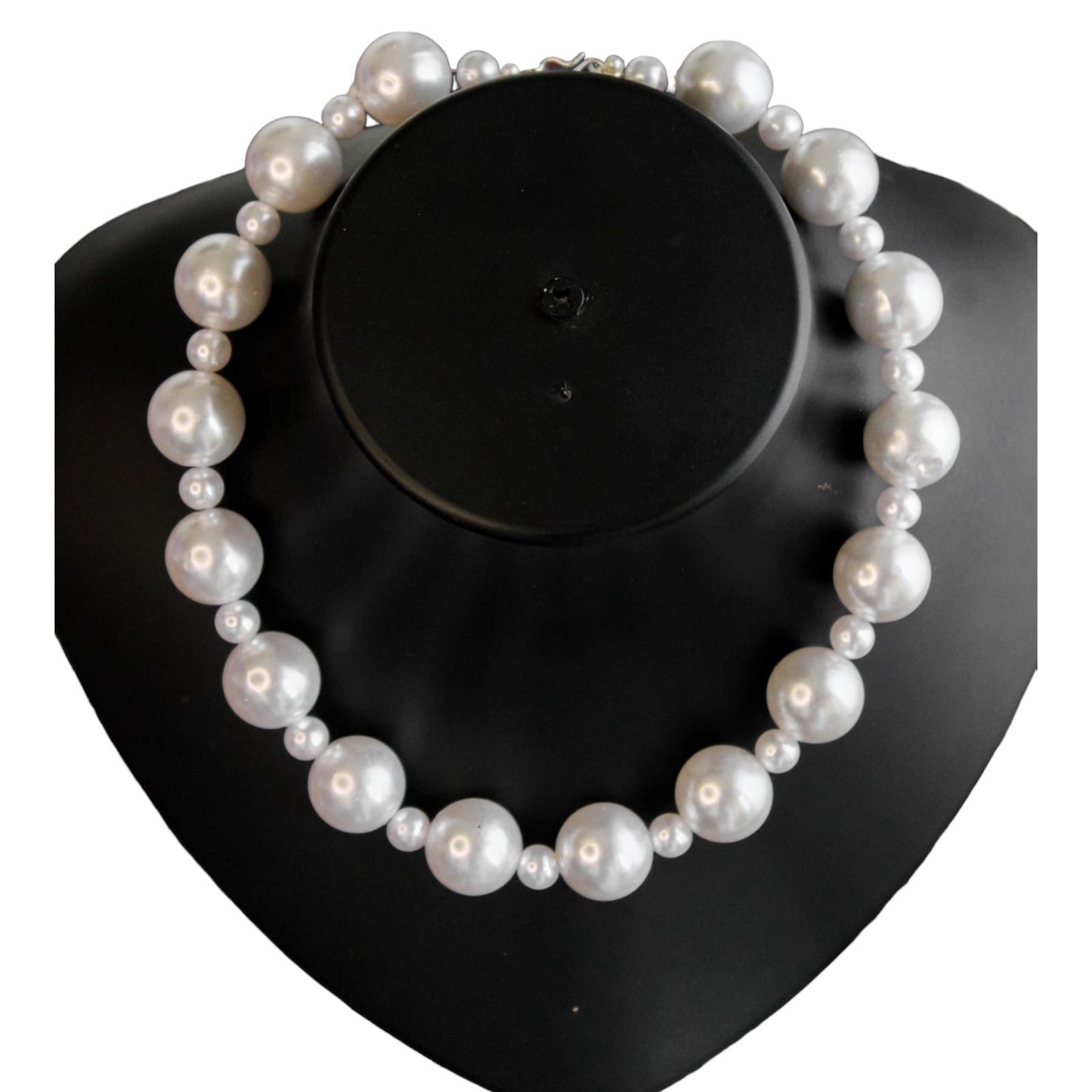 White Pearl Choker with Long Necklace