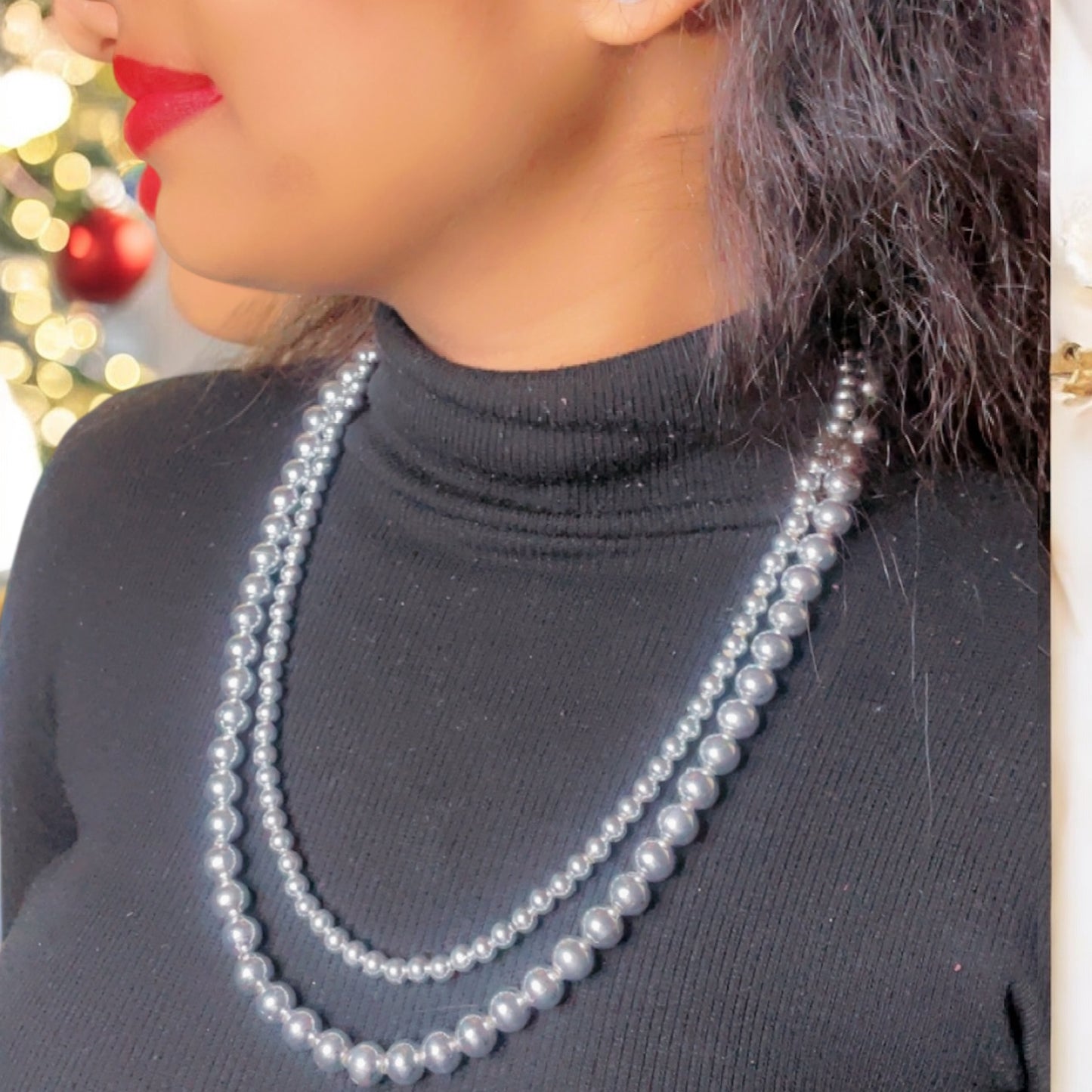 Luminous Silver Beads Necklace