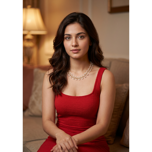 Golden Loop Pearl Strand Necklace