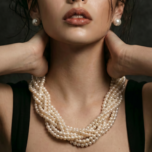 Six-Strand Ivory Pearl Necklace
