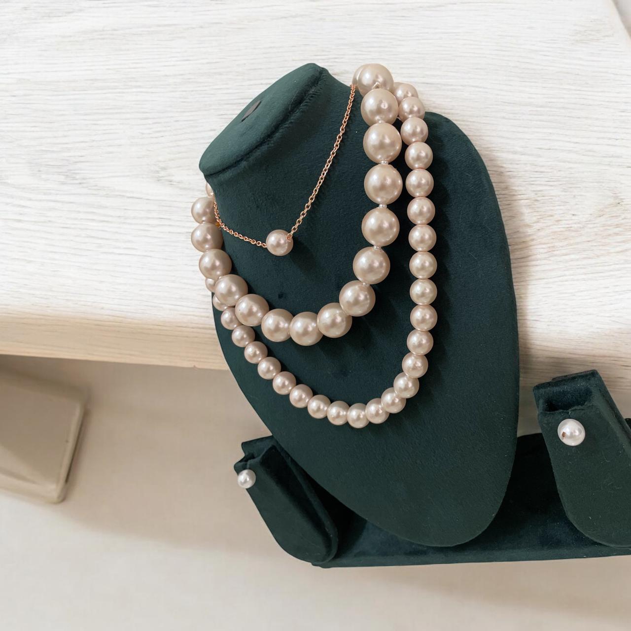 Handmade Triple Strand Pearl Necklace: Timeless Elegance