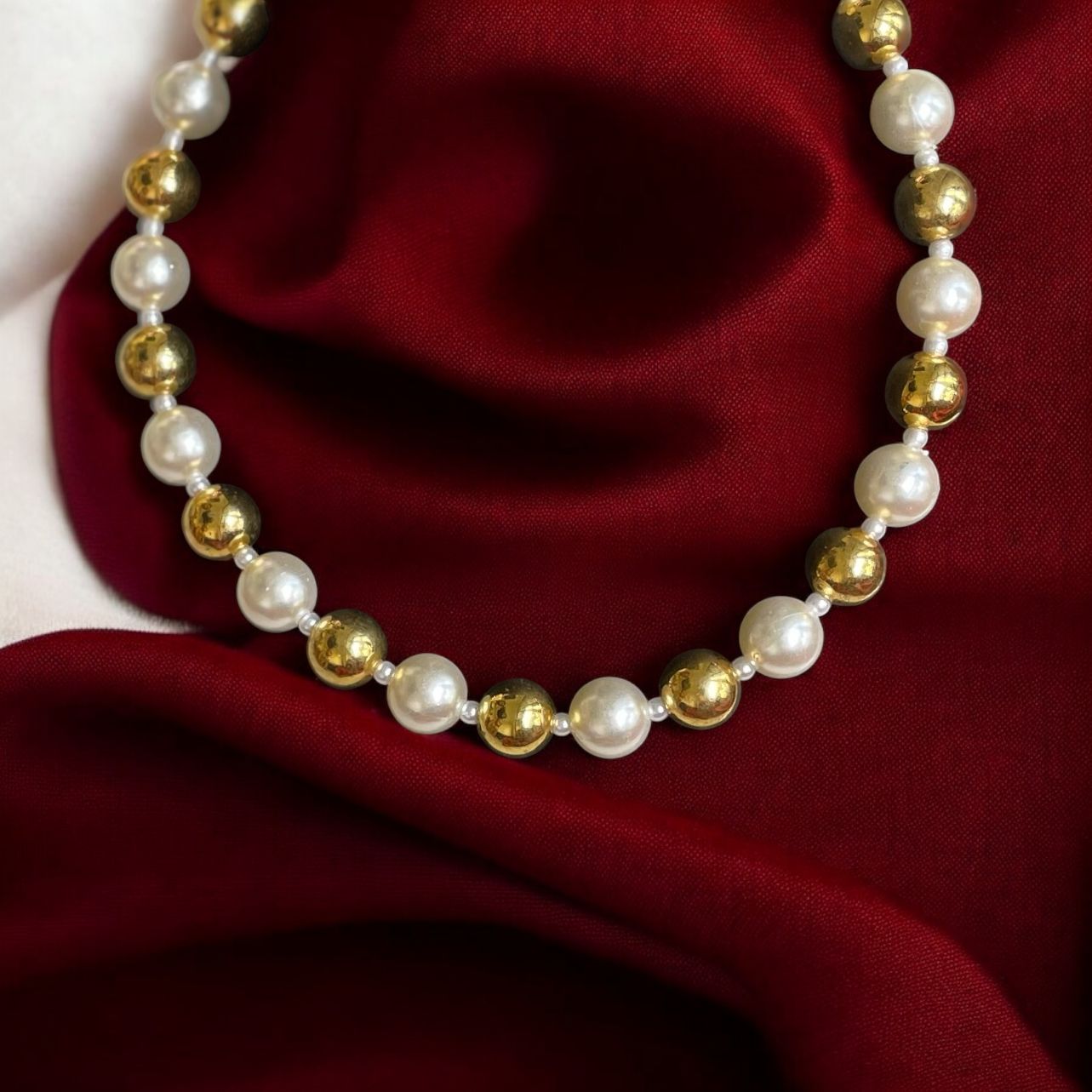 Golden Luxe: Statement White and Gold Choker