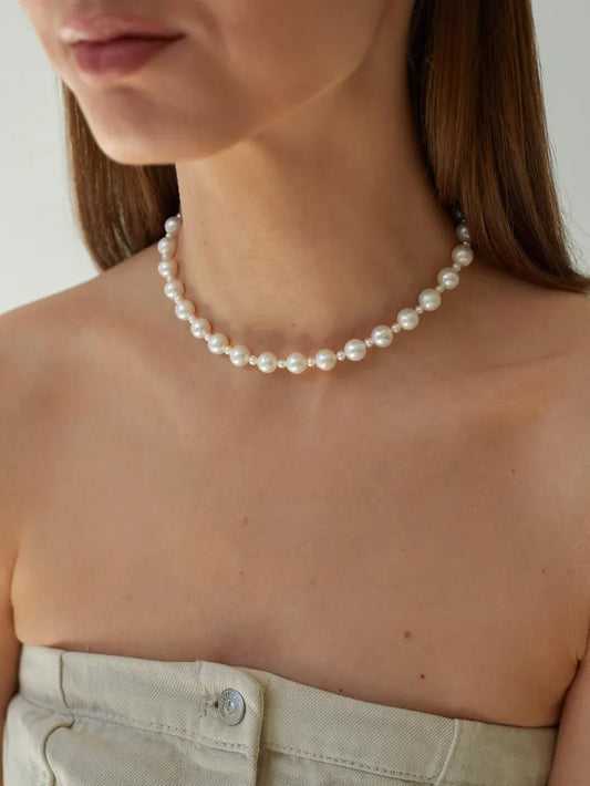 Pure Dew โ Dainty Minimal Pearl Necklace