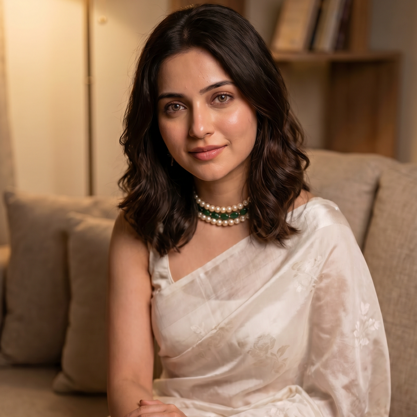 Emerald Royale Triple-Strand Pearl Choker