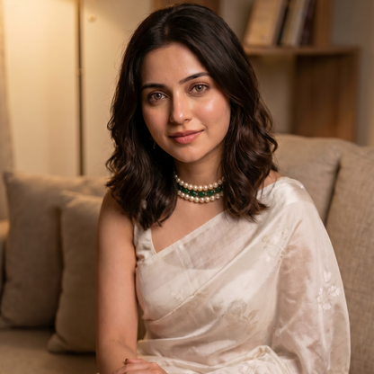 Emerald Royale Triple-Strand Pearl Choker