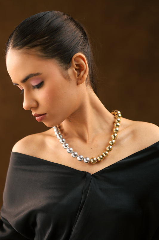 Urban Shine: Handmade Silver-Gold Choker