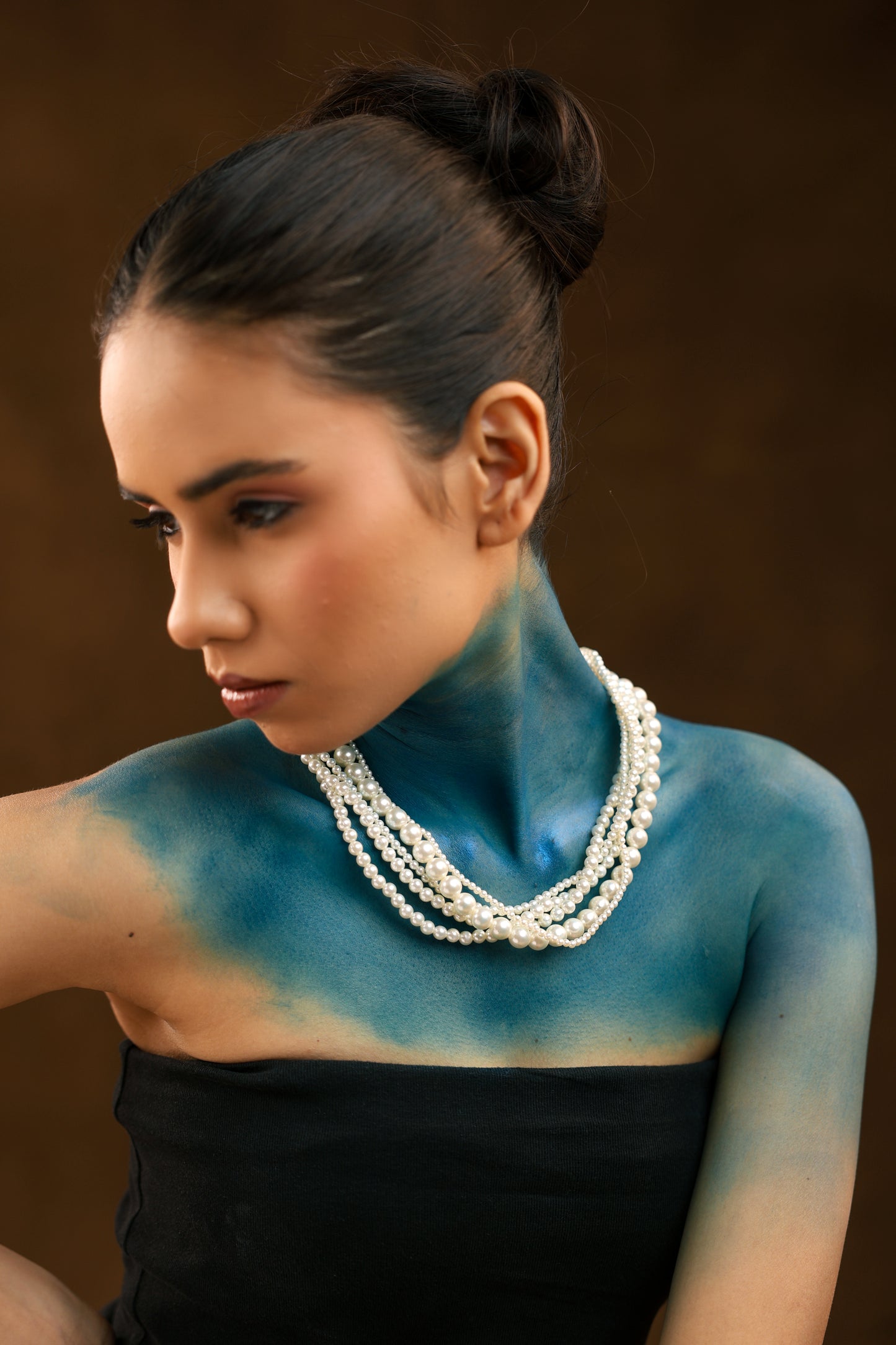 Multi Strand Acrylic Pearl Necklace