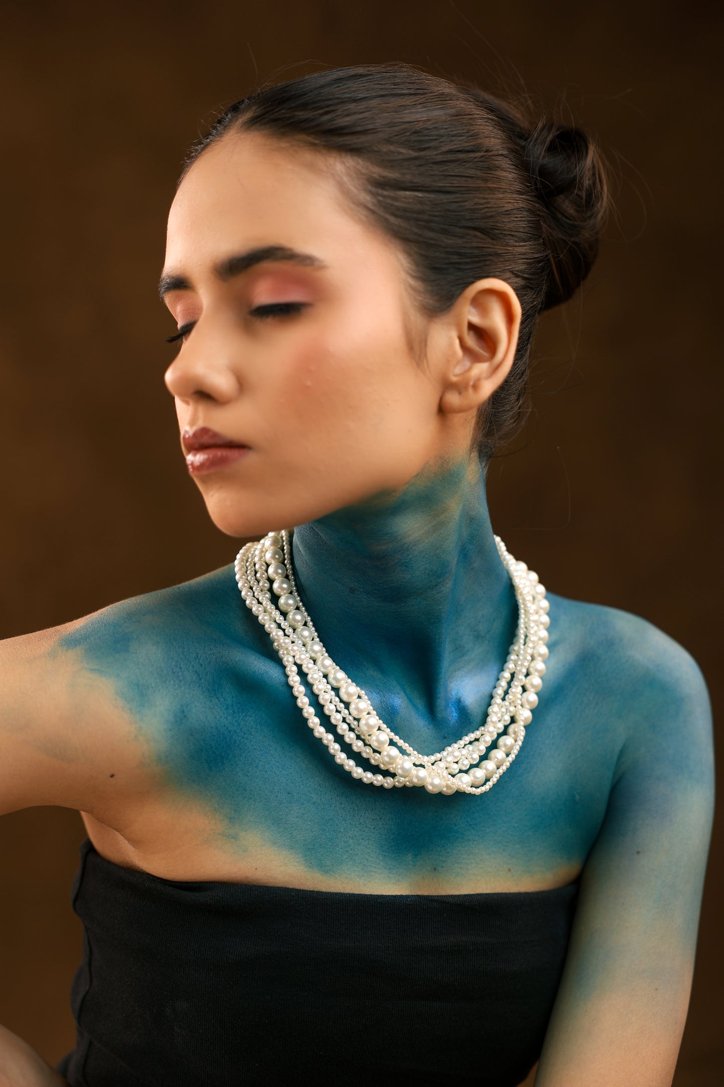 Multi Strand Acrylic Pearl Necklace