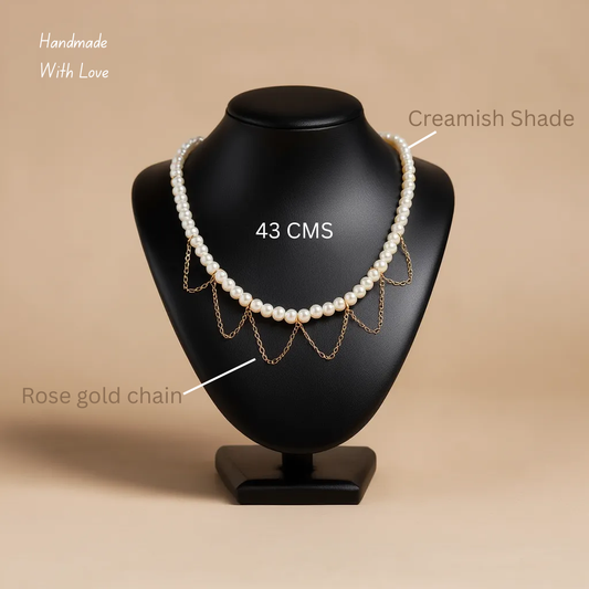 Handcrafted Pearl Chain Necklace for Women