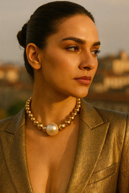 Golden Glow Pearl Necklace
