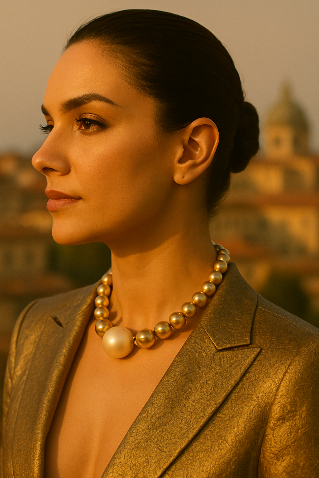 Golden Glow Pearl Necklace