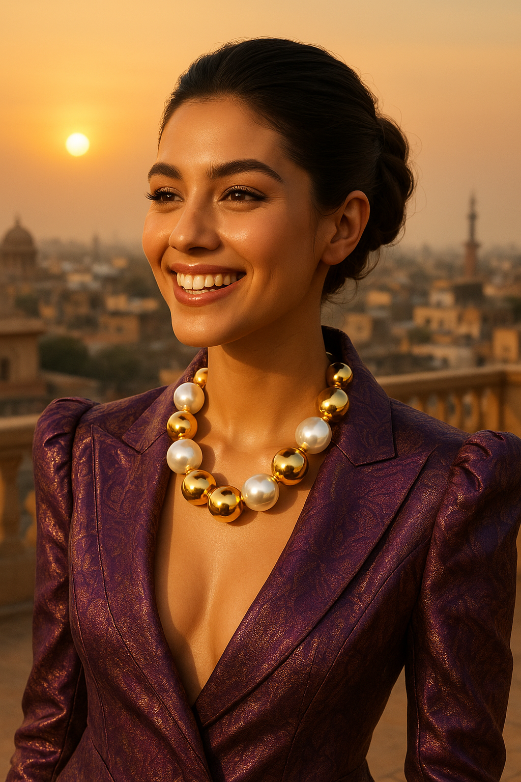 Golden Dusk & Pearl Choker