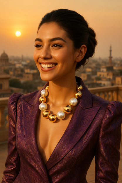 Golden Dusk & Pearl Choker