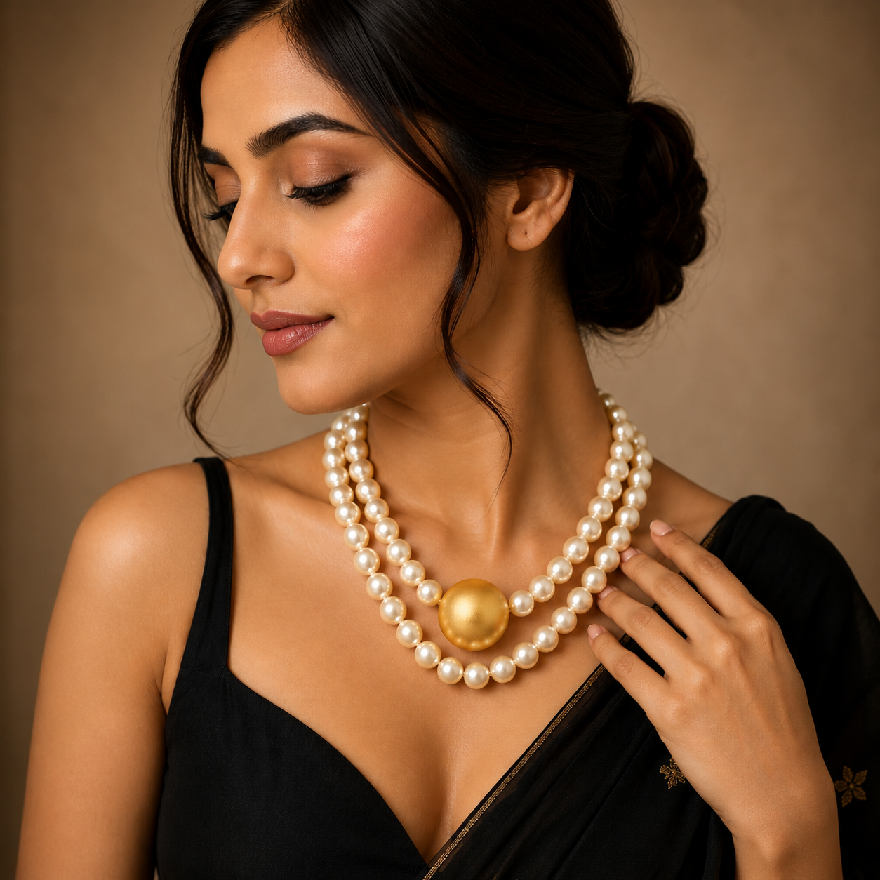 Golden Center Pearl Necklace