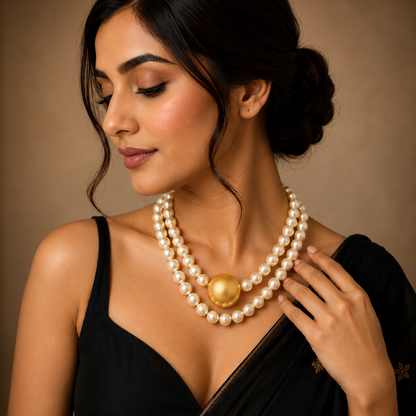 Golden Center Pearl Necklace