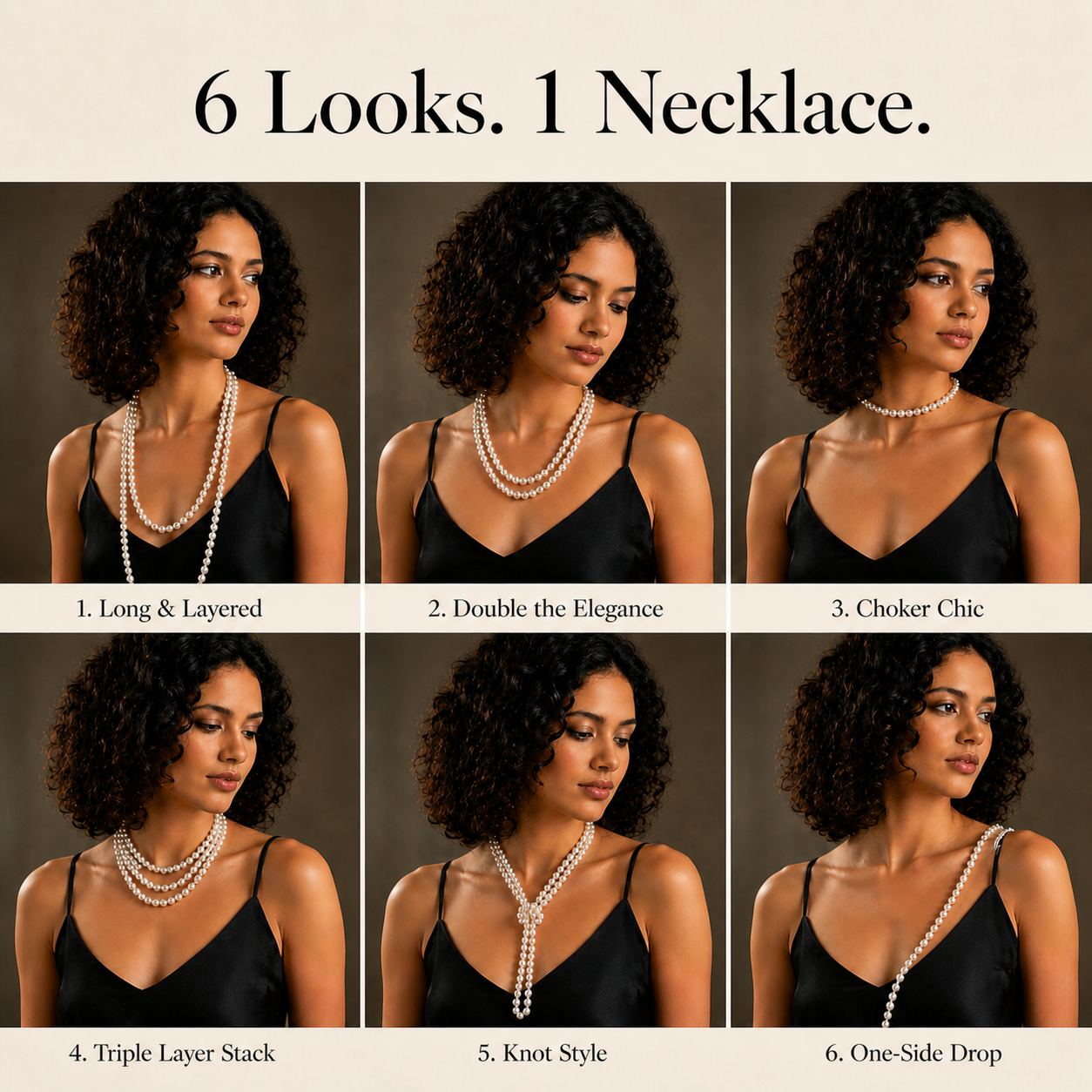 Long Pearl Strand Necklace (59 Inches) – 6-in-1 Multi Style Elegant Pearl Jewelry