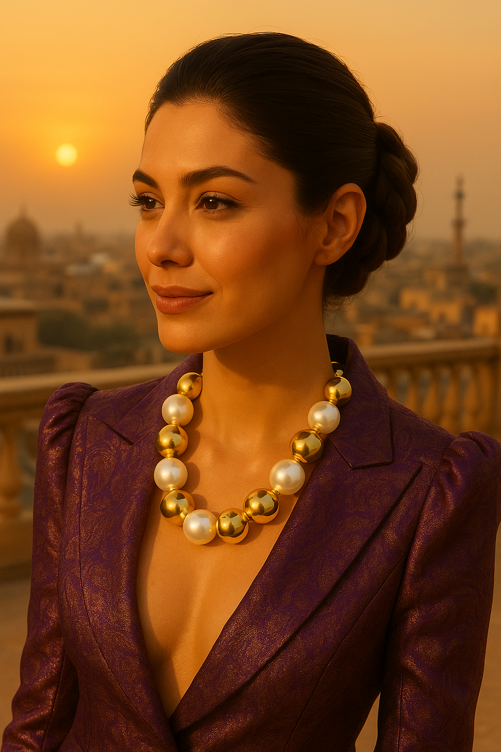 Golden Dusk & Pearl Choker