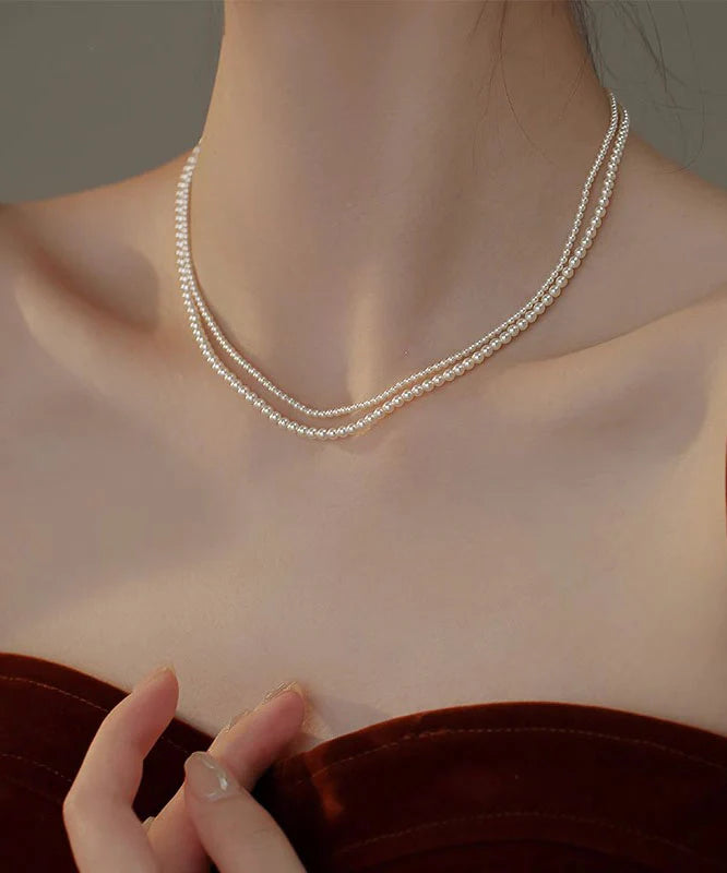 Sugar Pearl – Cute White Beaded  Necklace