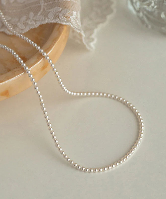 Sugar Pearl – Cute White Beaded  Necklace