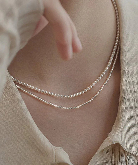 Sugar Pearl – Cute White Beaded  Necklace