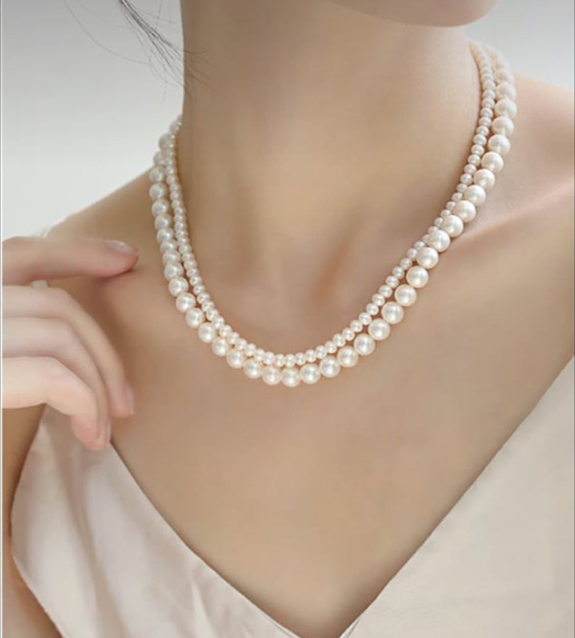 Eternal White Pearl Necklace – Handmade, Elegant Design