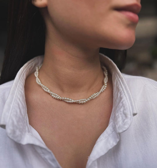 White Pearl Spring Bloom Necklace – Handmade with Love