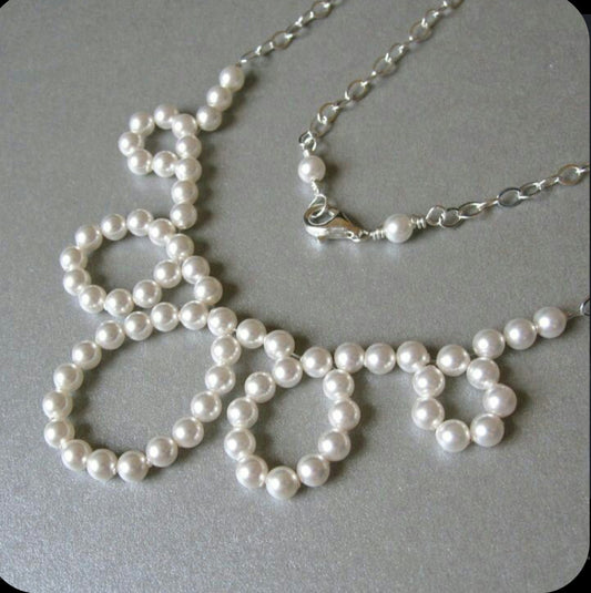 Nature's Bloom White Pearl Necklace – Handmade Spring Jewelry