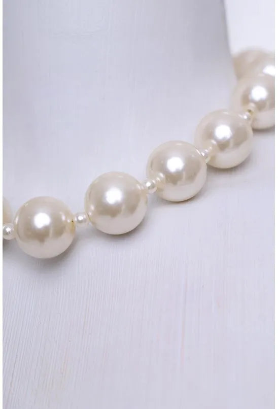 Ethereal White Bold Pearl Choker Set