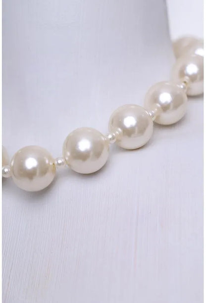 Ethereal White Bold Pearl Choker Set