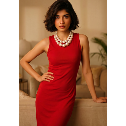 Double-Layered Graduated Pearl Choker Necklace