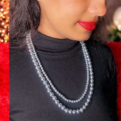 Luminous Silver Beads Necklace