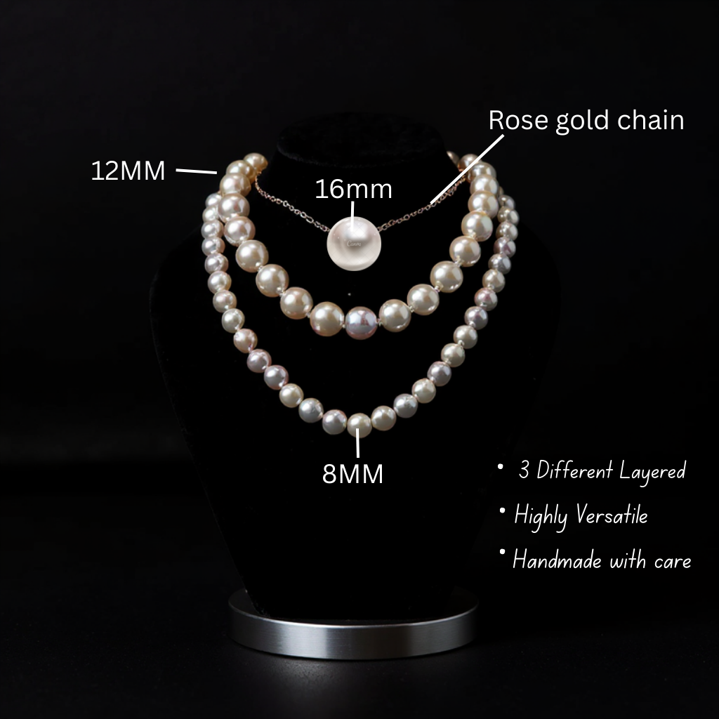 Handmade Triple Strand Pearl Necklace (3 Necklaces)