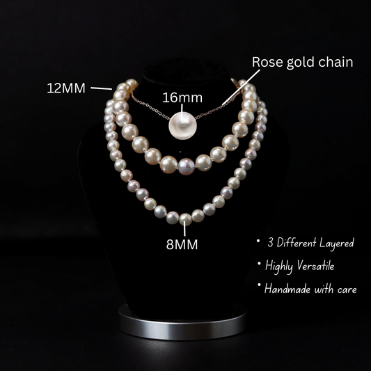 Handmade Triple Strand Pearl Necklace (3 Necklaces)