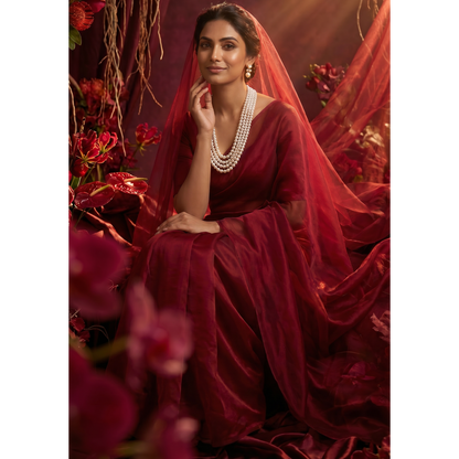 Gouri Jewel Royal Cascade(Rani Haar) — Layer White Pearl Mala Necklace | Bridal & Festive Collection"