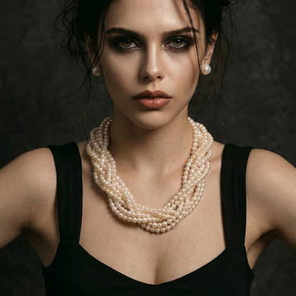 Six-Strand Ivory Pearl Necklace