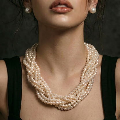 Six-Strand Ivory Pearl Necklace