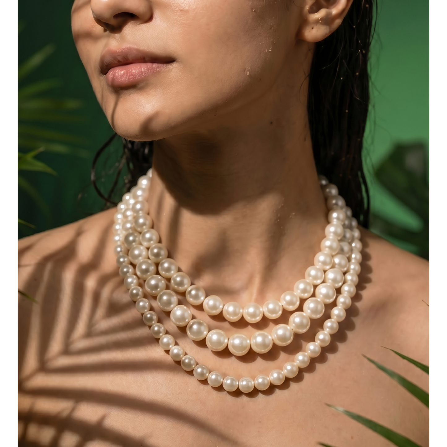 Statement Triple Layer Cream Pearl Necklace 2.0
