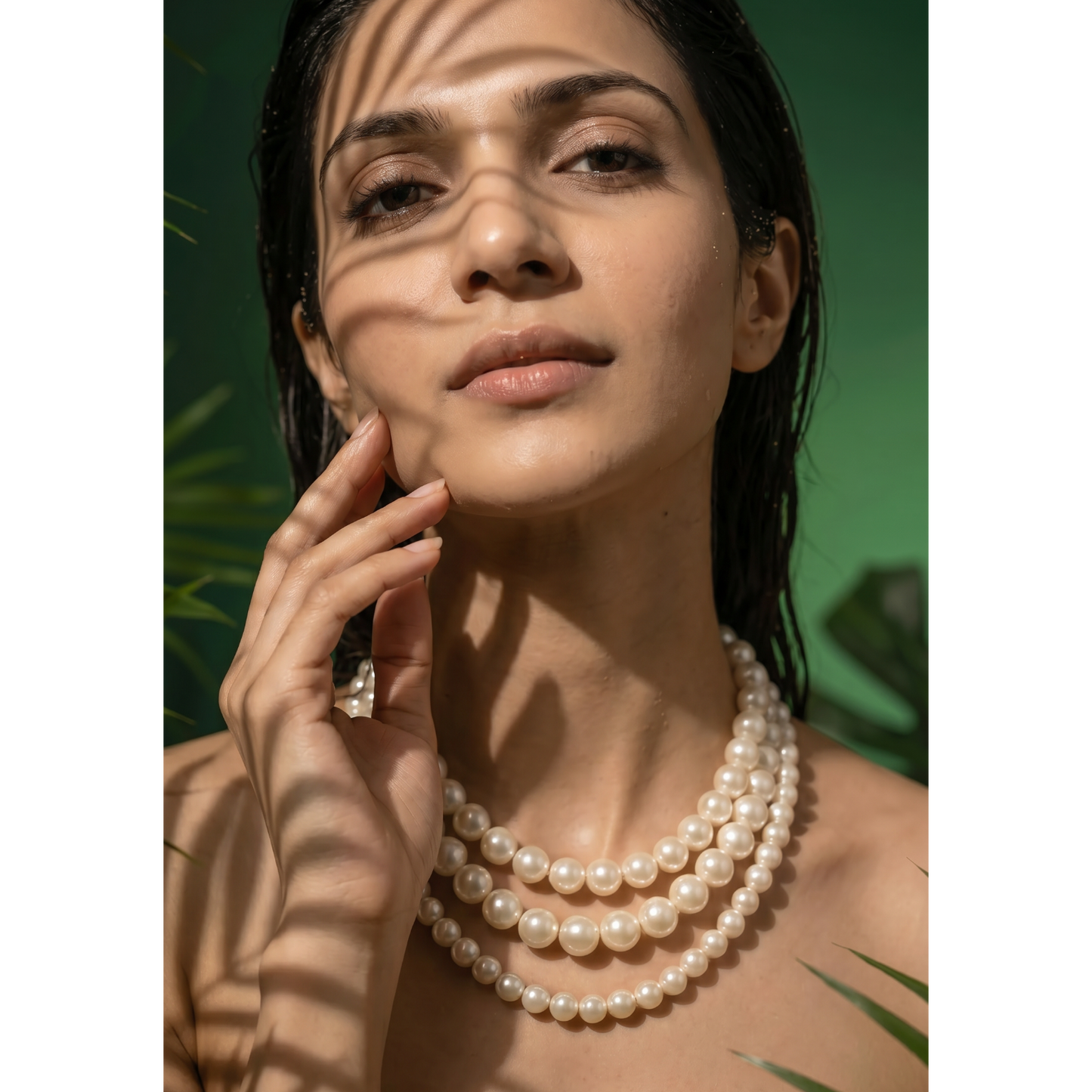 Statement Triple Layer Cream Pearl Necklace 2.0