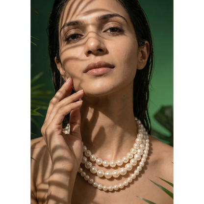Statement Triple Layer Cream Pearl Necklace 2.0