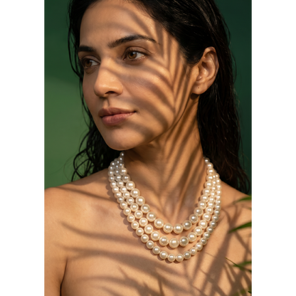 Statement Triple Layer Cream Pearl Necklace 2.0