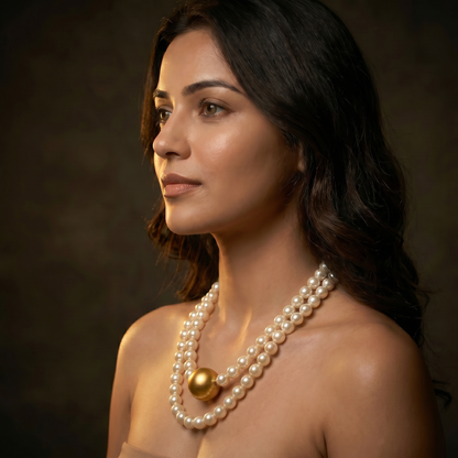 Golden Center Pearl Necklace