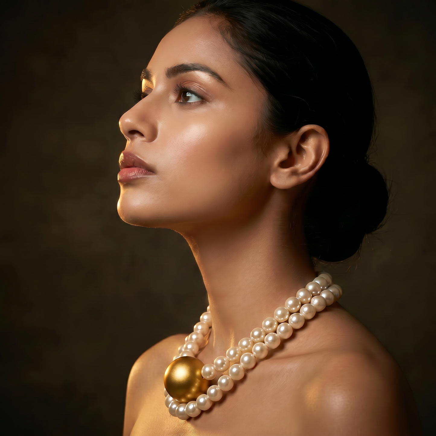 Golden Center Pearl Necklace