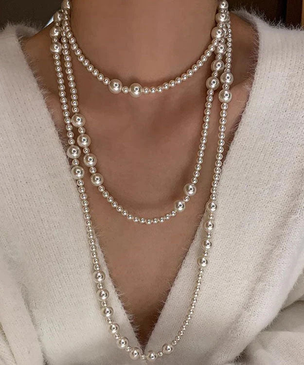 "Pure Grace – Long White Pearl Strand"